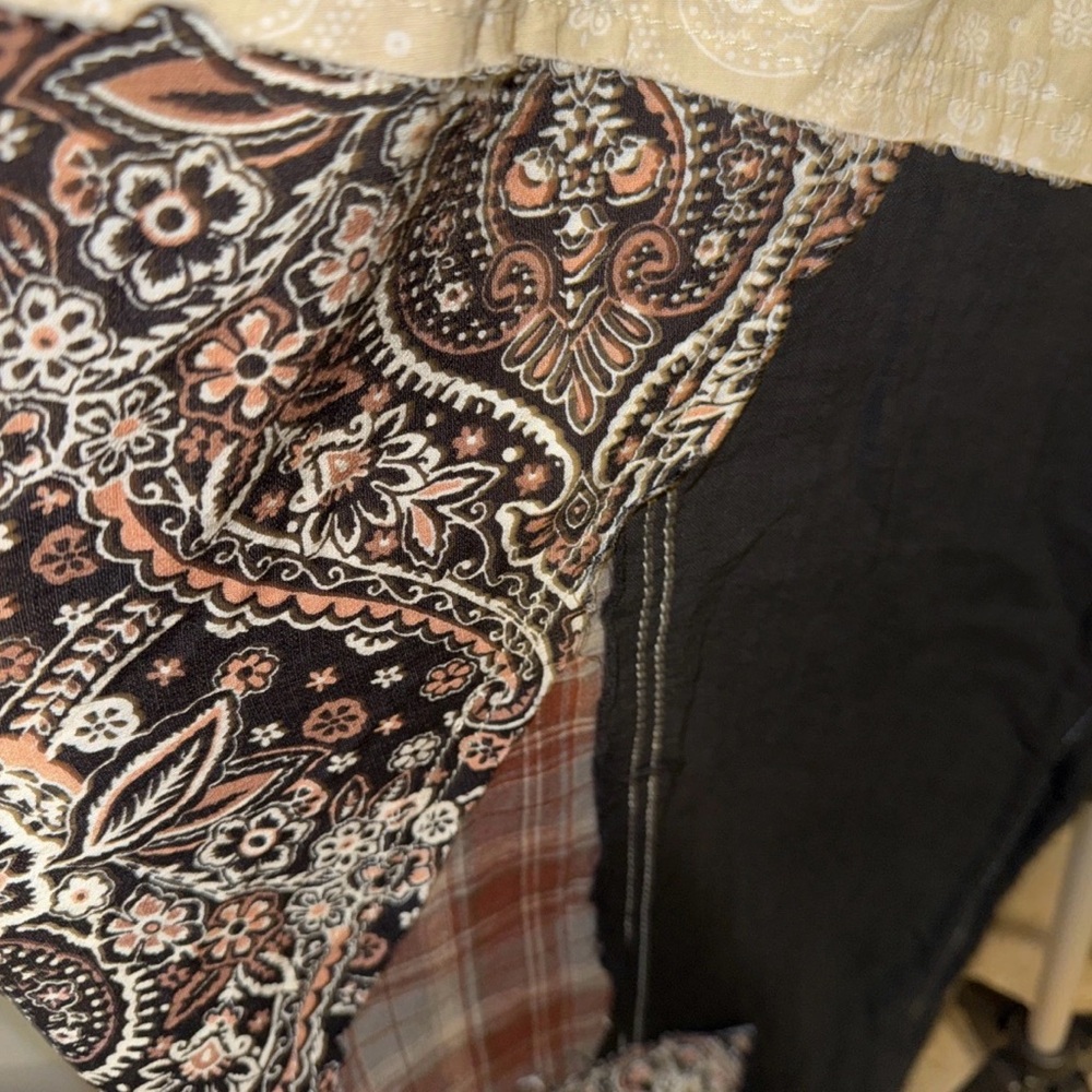 Pol Oversized Medium Patchwork Boho Lace Black Br… - image 7